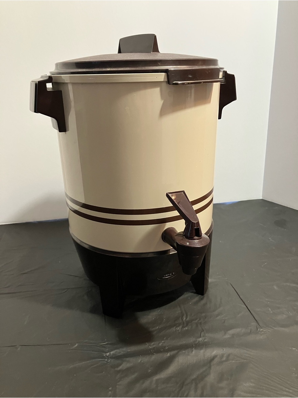 Vintage West Bend Coffee Percolator Made In USA Almond & Brown With Spigot